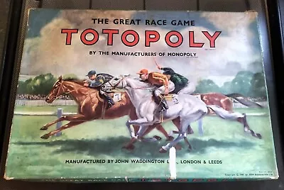 £39.99 • Buy Vintage Waddingtons Totopoly Horse Racing Game With Metal Horses 1960s Complete