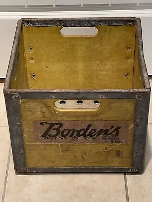 Vintage Bordens Dairy Milk Erie Crate Wood Metal Box  1964 ~2 • $65