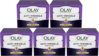 £35.43 • Buy 5 X Olay Anti-Wrinkle Firm & Lift SPF 15 Anti-Ageing Day Cream Moisturiser 50ml