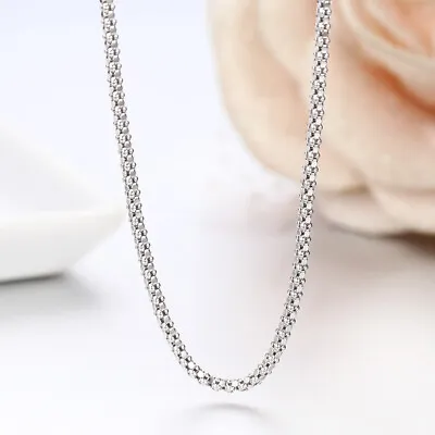 2MM Solid 925 Sterling Silver Italian DIAMOND CUT POPCORN CHAIN Necklace Italy • $8.99