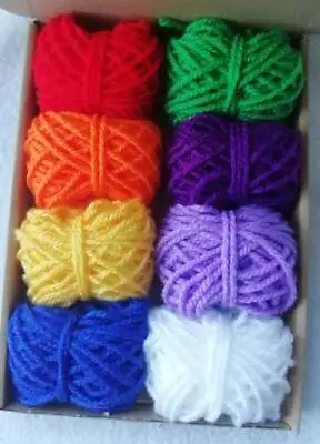 Rainbow Yarn Wool Job Lot Knitting Crochet Crafts Pompoms Toys Wool Bundle • £3.95