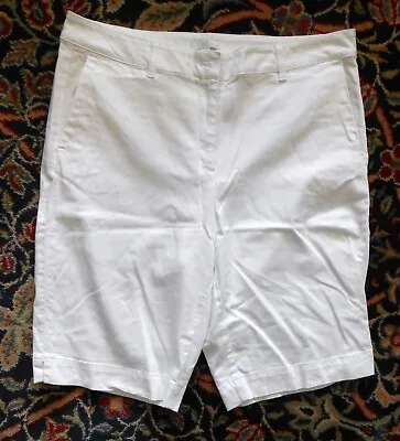 J.Jill White Stretch Cotton Bermuda Shorts 12 Model-Cotton Blend • $4