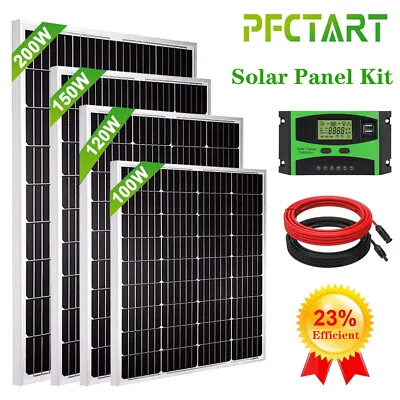 100W 120W 200W Watt Solar Panel Kit MONO 12V Solar Panels RV Caravan Camping Car • £142.58