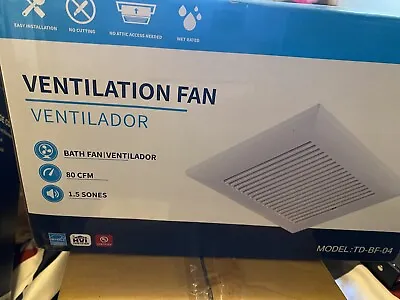 Tech Drive-Ventilation Fan Bath Fan 80cfm 1.5 Sones • $35