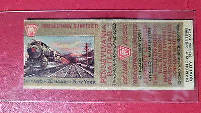 1930 Pennsylvania Railroad Broadway Limited Diamond Quality Matchbook Matchcover • $23