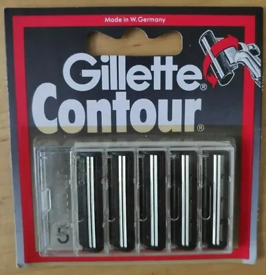 Vintage Gillette Contour 5 Replacement Razor Blades New Old Stock W. Germany • $42.15