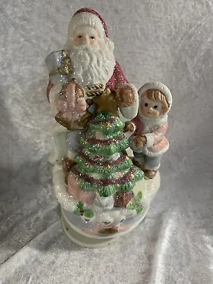 Have Yourself A Merry Little Christmas Music Box & Rotating Santa Figure Glitter • $18.75