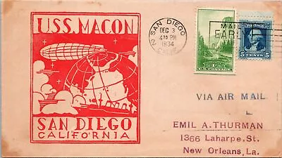 USS Macon 1934 - San Diego Calif - F49011 • $14.99