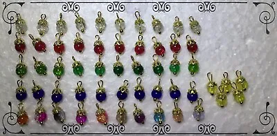 Handcrafted Miniature Dollhouse Crackle Glass Gold Christmas Tree Ornaments 4mm • $25