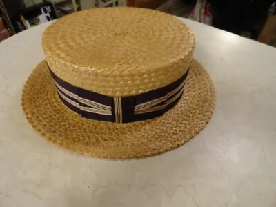 Vintage Cavanagh Hats Of New York Straw Boater Hat  Littler Clothing Seattle • $109