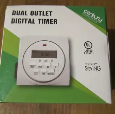 Century Outlet Digital Time FD60-U6 NIB 7 Day Progrtammable Dual Outlet Timer • $14.95