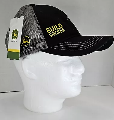 John Deere  Build Virginia  Black & Gray Snapback Adjustable Hat Cap With Tags • $18.99