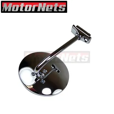 4-1/2  Chrome Round Long Arm Stainless Peep Mirror Door Side View Hot RatRod SBC • $24.16