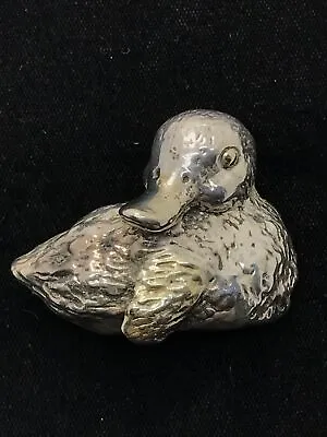 Vintage Designer YAACOV HELLER  925 Silver & Gold  Baby  Duck   Brooch Pin • $129.99