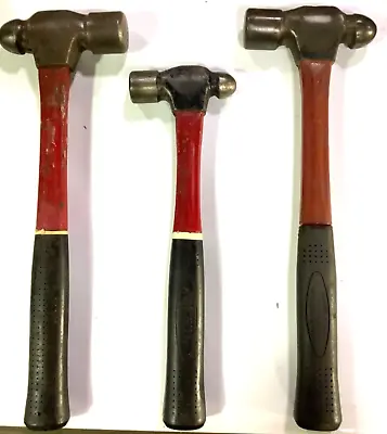 (p) 3 Vintage Machinist  Blacksmith Ball Peen Hammers 1 Plumb • $50