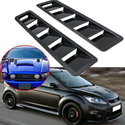 Black Carbon Car Engine Hood Air Intake Panel Vent Louver Trim Heat Dissipation • $28.20