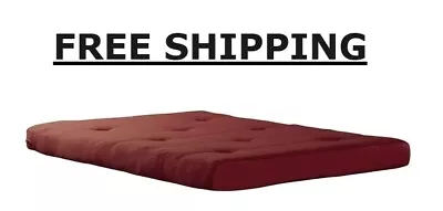 Futon Mattress Guest Spare Room Sofa Bed Full Size Couch Comfortable Ruby Red • $132.70