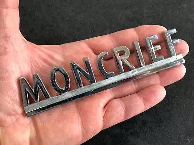 Vintage MONCRIEF Name Plate 5 1/2  Chrome Furnace Metal Nameplate • $15