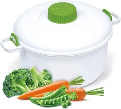 Microwave Pressure Cooker 2.8l Green Kitchen Master Easy Quick Cook Cup Spatula • £10.19