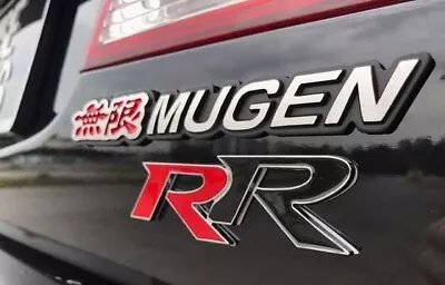 3D Aluminum Red MUGEN + RR Car Front/Rear Badge Fender Body Emblem Decal Sticker • $14.95