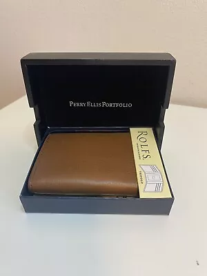 Perry Ellis  Trifold Wallet  Brown New In Box Rolfs • $15.95