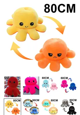 £14.99 • Buy Large Reversible Octopus Soft Giant Stuffed Plush Toy 80cm Happy Sad
