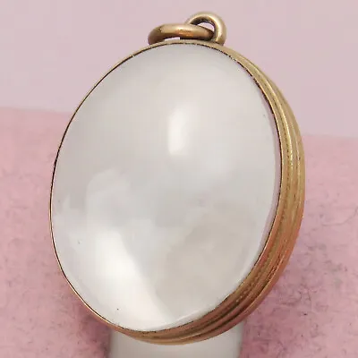 Antique Victorian Yellow Gold Filled Glass Puffy Pendant Locket • $265
