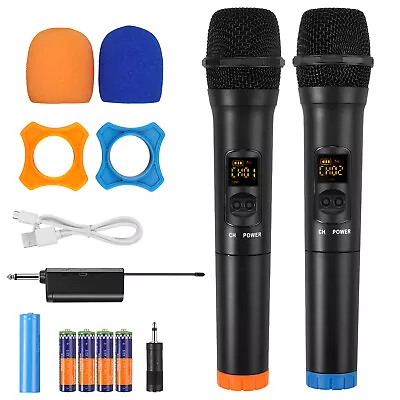 Wireless Microphone UHF Dual Handheld Mic System Karaoke Rechargeable Receiver • $39.99