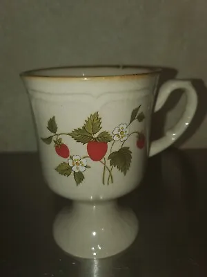 Vintage La Fraise Footed Mug Cup With Strawberries By International Of Japan  • $20
