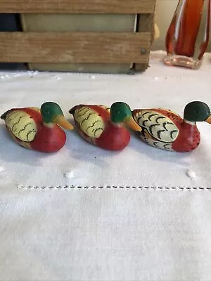 ☆ VINTAGE DUCK SALT & PEPPER SHAKERS GREEN HEAD RED CHEST And Pencil Sharpener • $18.95