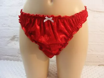 Sissy Silky Red Velvet Scrunch Butt Panties Mens Sexy Lingerie Knickers CD • £25.50