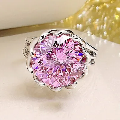 $599 • Buy Gorgeous 12 Ct Pink Treated Diamond Huge Ring VVS1 Certified ! Bridal Ring
