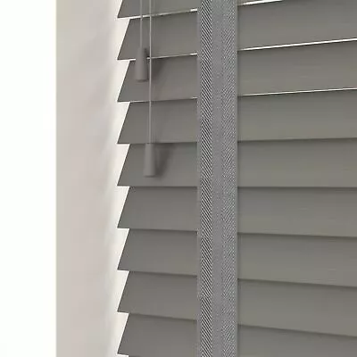 NewEdgeBlinds Faux Wooden Tapes Venetian Blind Fine Grained 50mm Made To Measure • £3.46