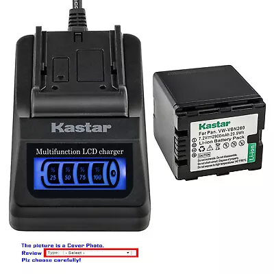 Kastar Battery LCD Quick Charger For Panasonic VW-VBN130 VBN130 VW-VBN260 VBN260 • $17.99