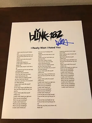Matthew Matt Skiba Blink 182 I Really Wish I Hated You Signed Lyric Sheet COAE11 • $89.99