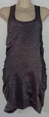 $34 • Buy Tigerlily Sleeveless Silver Sparkly Ruched Stretch Mini Short Party Dress 10