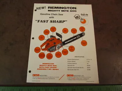 Vintage Remington Chainsaw Paper Print Ad Mighty Mite 600 Sign Display Dupont • $6.63
