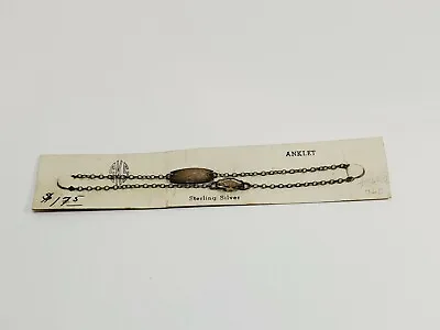 Antique /Vintage SKS Sterling Silver Anklet On Original Card No Monogram (C12) • $10.50