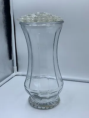 Vtg 10  Clear Glass Flower Vase With Glass Frog Lid • $32
