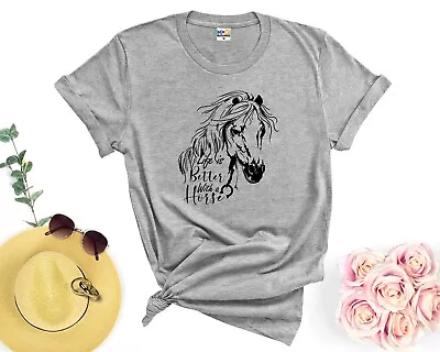 £4.99 • Buy Horse Lover T-shirt Pony Rider Riding Equestrian Gift For Her Ladies Girls Top