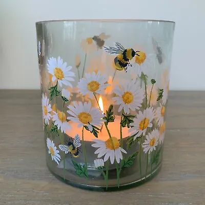 Bumble Bee & Daisy Glass Tea Light Candle Holder Gisela Graham Mothers Day  • £14.59