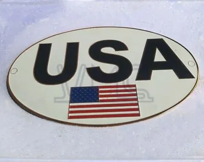 Customize Car/ Truck USA Flag Front/Rear Trunk Boot Badge Emblem Brass Enamel • £69.24