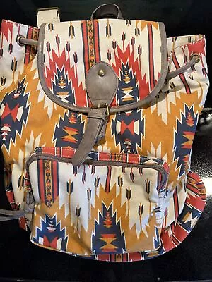 Mossimo Southwestern Aztec Tribal Print Backpack Rucksack Cinch Bag Womens • $11