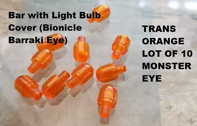 LEGO Trans Orange Bar With Light Bulb Cover Bionicle Barraki Eye Technic Monster • $10.38