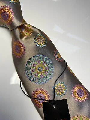 Nwt Verse 9 Multi Color Medallion Style Print Silk Designs Neck Tie & Hanky • $24.99