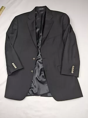 Chaps Men Size 40R Black Wool Blazer Jacket Sport Coat 2 Button • $24.94