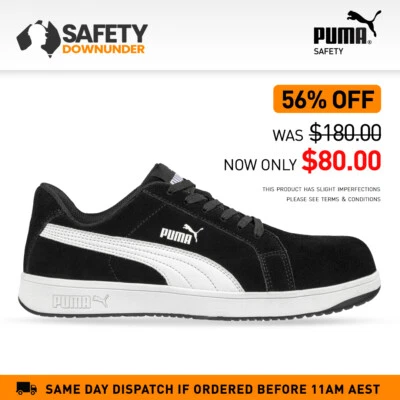 $80 • Buy Puma Safety Work Boots 640017 Iconic Black/White NEW/SAMPLE With Tags