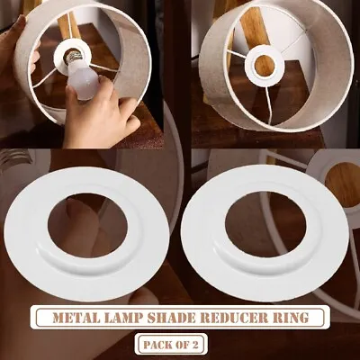 Metal Lamp Shade Reducer Plate Light Fitting Ring Washer Adaptor Converter 2X • £2.20