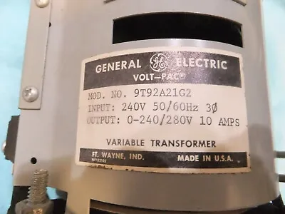 General Electric 9T92A21G2 3 Phase Variac 240 V 10 A • $875