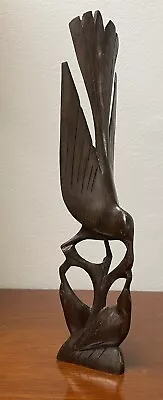 Vintage Wood Carved Bird Statue. Momma Feeding Young. • $19.99